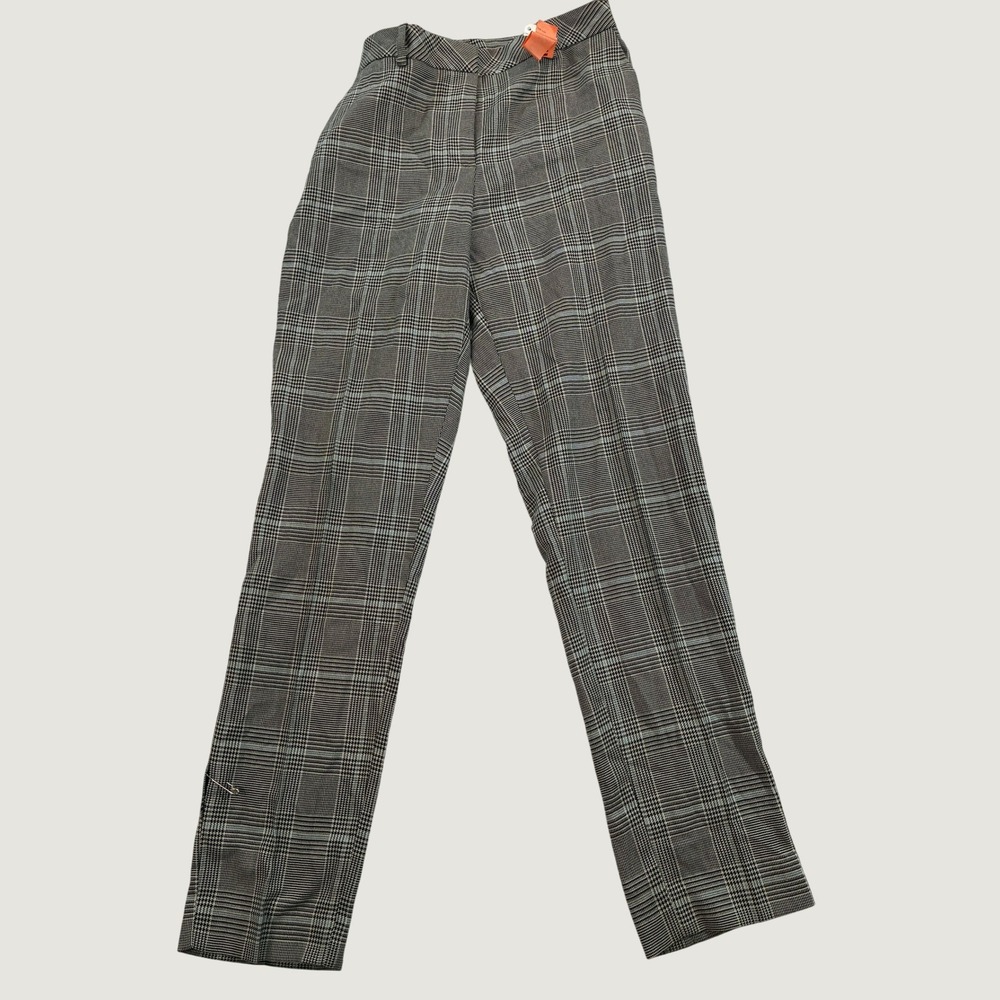 H&M Women's Size 6 Grey Plaid High Rise Tapered Dress Pants Glen Check A93